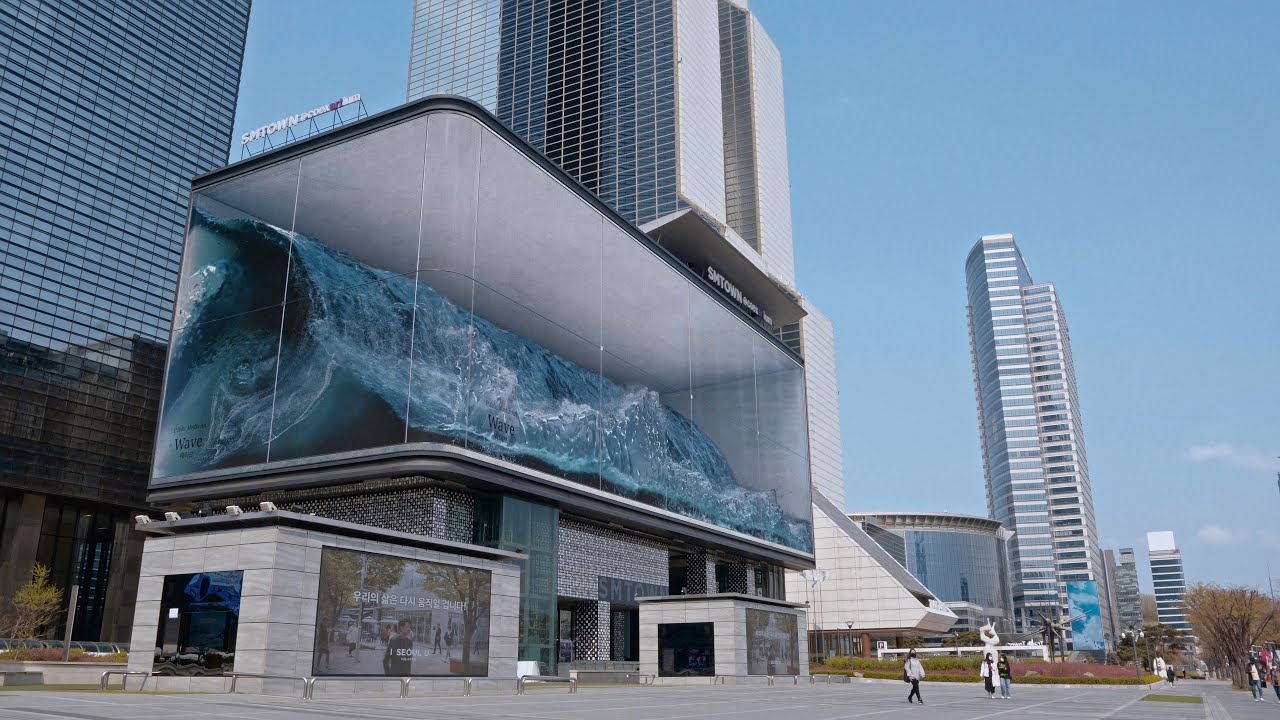 韓国ソウルの中心部にビッグウェーブが押し寄せる 巨大3dアート Wave The Surf News サーフニュース